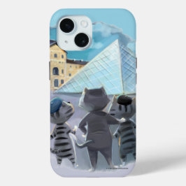 Katten Louvre Parijs - Stevige telefoonhoes iPhone 15 Case
