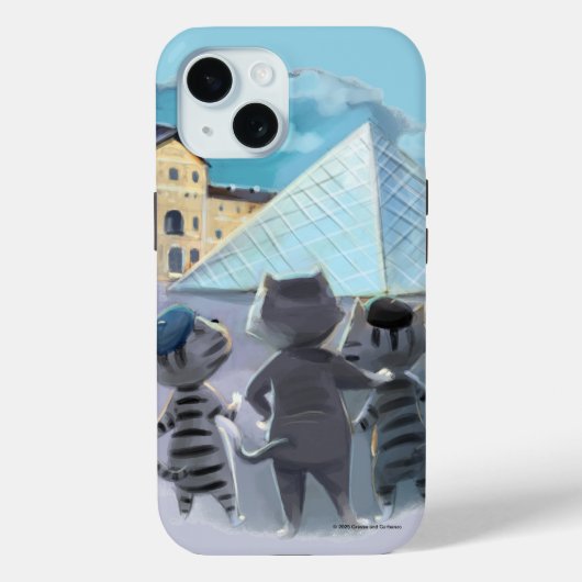 Katten Louvre Parijs - Stevige telefoonhoes Case-Mate iPhone Case (Achterkant)