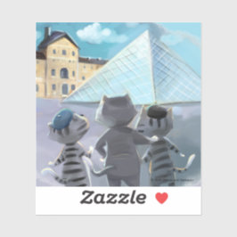 Katten Louvre Parijs - Vinyl Sticker