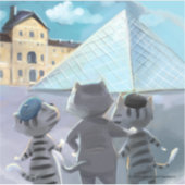 Katten Louvre Parijs - Vinyl Sticker (Voorkant)