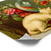 Katten Love Fish Vintage Poster (Hoek)