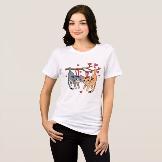 Katten Love Tri-Blend Shirt (Voorkant volledig)
