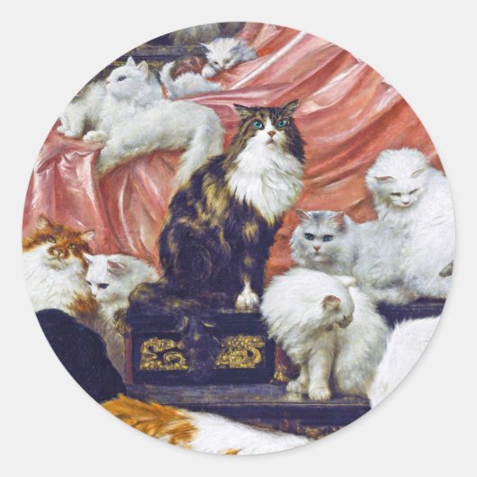 Katten (Lovers van mijn vrouw), Carl Kahler Ronde Sticker (Voorkant)