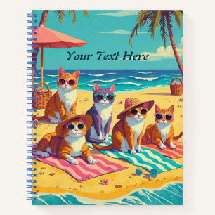 Katten luieren op het strand Journal Notitieboek