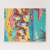 Katten luieren op het strand legpuzzel (Horizontaal)