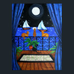 Katten Magische Night Nite Magic Poster<br><div class="desc">Kat art van kunstenaar Evelyn Miranda,  ook bekend als Dreamweaver. Copyright Evelyn Miranda alle rechten voorbehouden.</div>