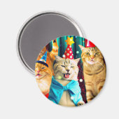 Katten Magnet, Kattenfeest, Dierenliefde Magneet (Voorkant / Achterkant)