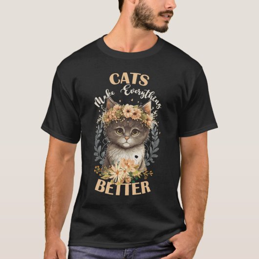 Katten maken alles beter kweekdier Q T-shirt (Voorkant)