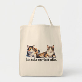 Katten maken alles beter Schattige Canvas tas
