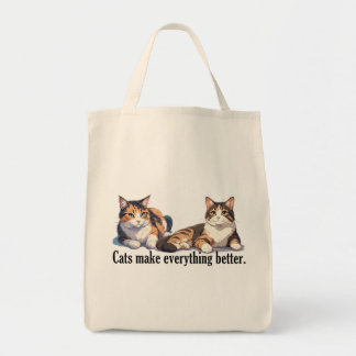 Katten maken alles beter Schattige Canvas tas