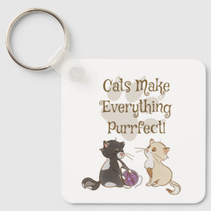 Katten maken alles Purrfect Sleutelhanger