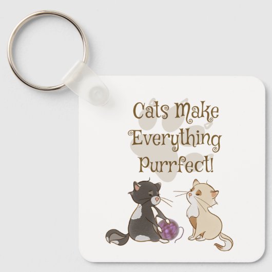 Katten maken alles Purrfect Sleutelhanger (Voorkant)