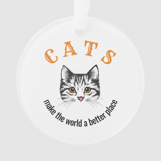 katten maken de wereld beter ornament (voorkant)