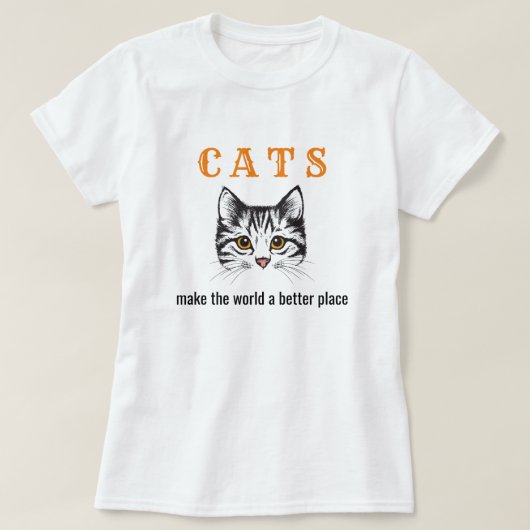  katten maken de wereld beter t-shirt (Design voorkant)