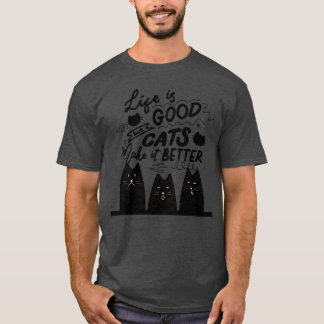 katten maken het beter leven brief met katten Meow T-shirt