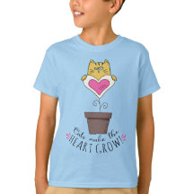 Katten maken het hart groeien T-shirt - Blauw