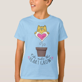 Katten maken het hart groeien T-shirt - Blauw