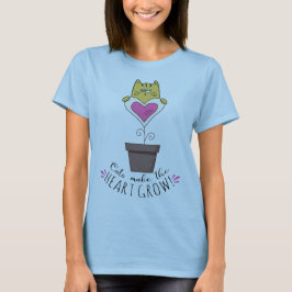 Katten maken het hart groeien T-shirt - Blauw