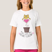 Katten maken het hart groeien T-shirt - Wit