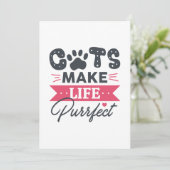 Katten maken het leven vruchtbaar bedankkaart (Staand voorkant)