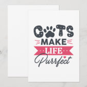 Katten maken het leven vruchtbaar bedankkaart (Voorkant / Achterkant)