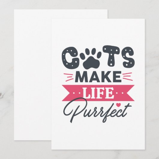 Katten maken het leven vruchtbaar bedankkaart (Voorkant / Achterkant)
