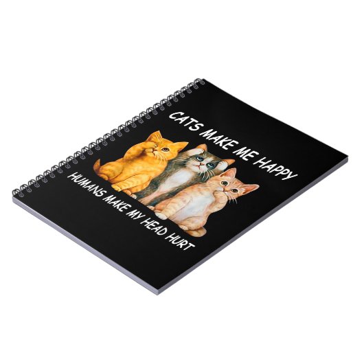 Katten maken me blij dat ik blij ben met de mens. notitieboek (Linkerzijde)