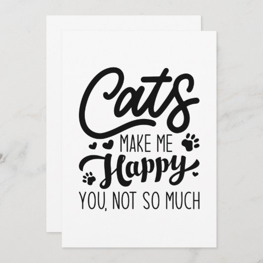 Katten maken me blij dat je niet zo veel hebt bedankkaart (Voorkant / Achterkant)