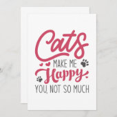 Katten maken me blij dat je niet zo veel hebt bedankkaart (Voorkant / Achterkant)