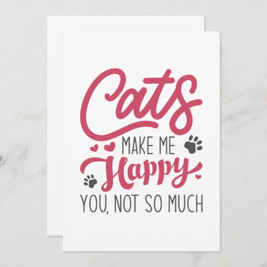 Katten maken me blij dat je niet zo veel hebt bedankkaart (Voorkant / Achterkant)