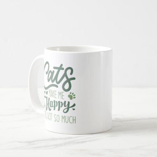 Katten maken me blij dat je niet zo veel hebt koffiemok (Voorkant links)