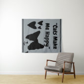 Katten maken me blij Medium (50 "x 60") Tapestry Wandkleed (In Situ (horizontaal))