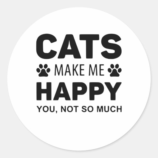 Katten maken me blij ronde sticker (Voorkant)