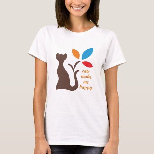 katten maken me blij t-shirt (Voorkant)