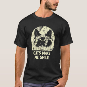 Katten maken me een glimlach Motivatie Citaat Cat T-shirt