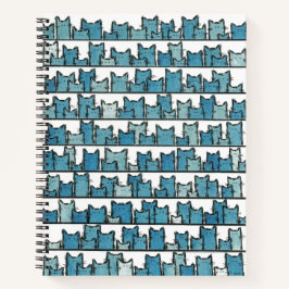 Katten maken me geen blauwe laptop notitieboek