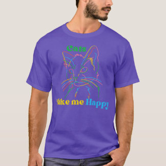 Katten maken me gelukkig3 t-shirt