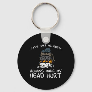 Katten maken me gelukkig mensen grappig kitten bon sleutelhanger