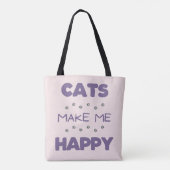 Katten maken me gelukkig tote bag (Achterkant)