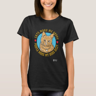 Katten maken me vrolijke vrouwen zwart t-shirt