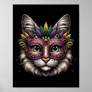 Katten Mardi Gras voor vrouwen Meisjes Kattenliefh Poster