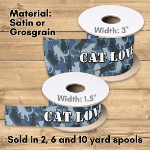 Katten Marine Camouflage Satijnen Lint