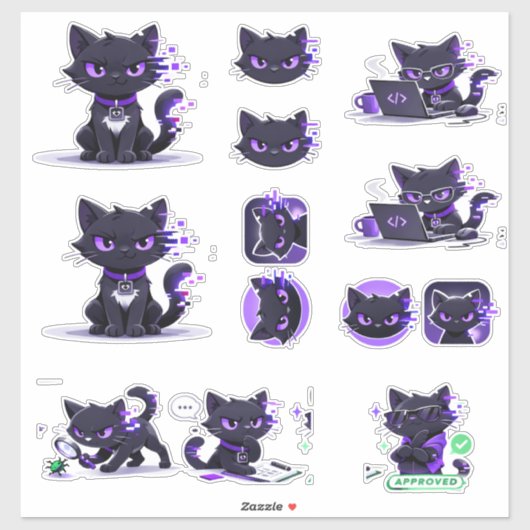 Katten Mascotte Stickers (Vel)