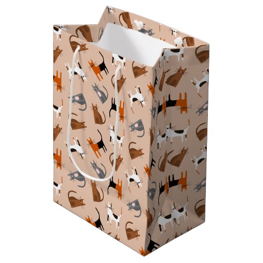 Katten Medium Cadeauzakje (Voorkant Gekanteld)