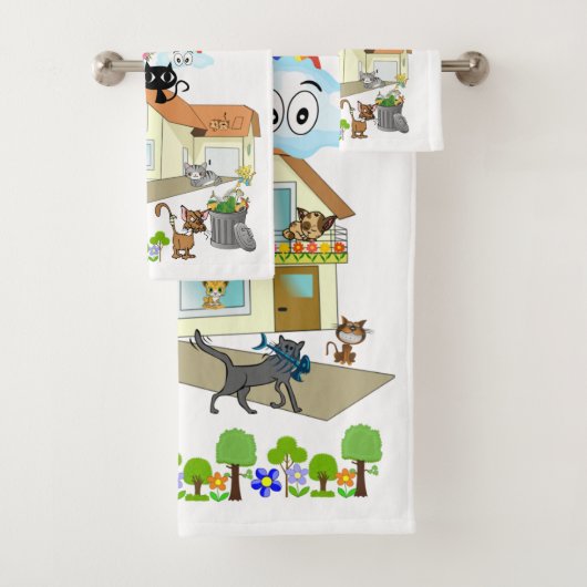 Katten & Meer Katten Badhanddoek Sets Bad Handdoek (Insitu)