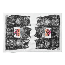  katten: "Meer van je houden" Witte handdoek