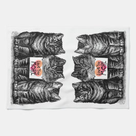  katten: "Meer van je houden" Witte handdoek