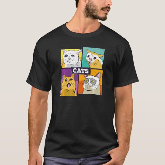 Katten meme emoties van katten schattige kat voor  t-shirt (Voorkant)