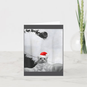 Katten Meme Grappige Kat Selfie Met Kerstman Hoed  Kaart