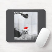 Katten Meme Grappige Kat Selfie Met Kerstman Hoed Muismat (Met muis)